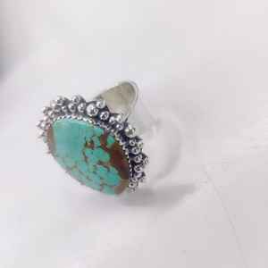 Anillo de piedras preciosas hecho a mano de Plata de Ley 925 y turquesa Navajo Vintage para mujeres y hombres, regalos de joyería Navajo - Product Image 2