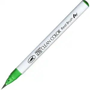 [KURETAKE] Kuretake Fude Brush Pen, Cor Limpa, Escova No.92 Verde esmeralda (RB-6000AT-048) (3 pcs) caneta-tinteiro pincel de tinta caneta ma