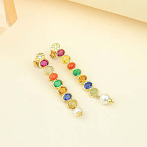 Anokhi Women's Silver Gold Plated Freshwater Pearl Bezel Setting Luxury <b>Stud</b> <b>Earrings</b> for All Occasions - Product Image 1