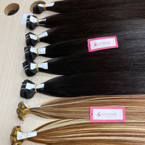 ผมเรมี่เวียดนามวาดคู่ผสมสีธรรมชาติผมหยิกตรงผมต่อแบบหยิก - Product Image 1