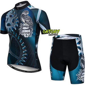 เสื้อเจอร์ซี่ย์ขี่จักรยานทีมมืออาชีพสำหรับผู้ชายเครื่องแบบผู้ใหญ่แบบสั่งทำเสื้อผ้าสำหรับปั่นจักรยานสีเย็นใส่ในฤดูร้อน - Product Image 1