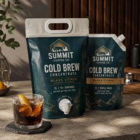 Sachet de café froid AT PACK 3L, sachet de concentré de café imprimé sur mesure avec bec verseur pour emballage de boissons prêtes à boire