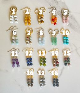 Pendientes de cuentas de diseño turquesa bohemio con flecos en cascada, regalo único de joyería Andy - Product Image 1
