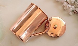 High Quality <b>Copper</b> Water Jug Plain Metal Pitcher with <b>Knob</b> Custom Function Drink Ware Restaurant Home Made Glass PC Material - Product Image 4