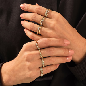 Estética Mejor oferta Anillo de oro vinculado Diamantes cultivados en laboratorio redondo Enlace abierto Media eternidad Anillo de declaración de boda vintage 0.14ctw Her - Product Image 4