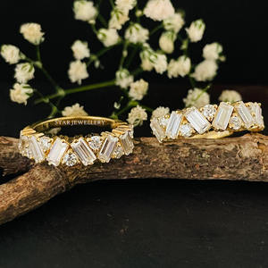 14K Baguette สีทองที่เป็นของแข็งเติบโตในห้องปฏิบัติการต่างหูห่วงเพชรเครื่องประดับที่ดี - Product Image 2