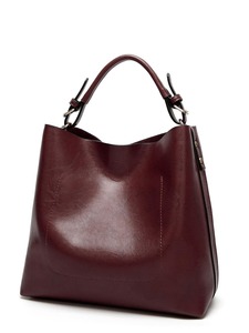 ALW Custom Large Capacity Genuine Leather <b>Tote</b> Shoulder <b>Bag</b> for Women Stylish Zipper Chains Embroidery for <b>Work</b> Office Daily Use - Product Image 4