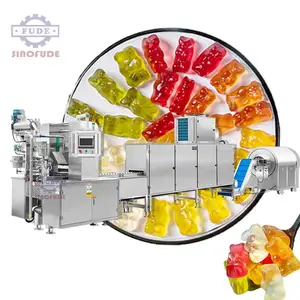Linha de produção automática alta de doces gomosos para fabricação de gelatina de consumo reduzido SUS 304 SUS316