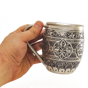 แก้วมอสโกมิวล์สแตนเลสสตีลสลักลาย ทำด้วยมือ พร้อมหูจับ สำหรับงานปาร์ตี้ ใช้กับเครื่องล้างจานได้ อุปกรณ์บาร์ - Product Image 2