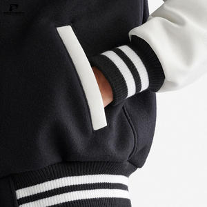 Veste de baseball universitaire personnalisée avec support veste Letterman noire en laine blanche en cuir PU avec broderie en chenille logos veste d'hiver décontractée - Product Image 5