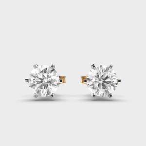 Boucle d'oreille antique en diamant Moissanite 6 mm taille blanche CVD/HPHT Charm pour femmes Bijoux et composants - Product Image 1