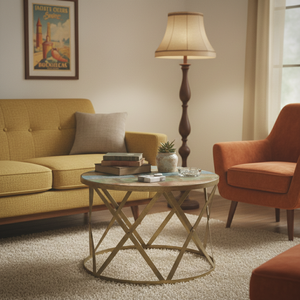 Table basse en bois de ferme antique artisanale avec cadre en fer métallique durable pour salon moderne - Product Image 1