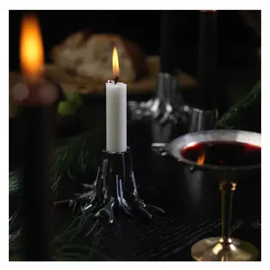 Support de bougie de Noël en laiton plaqué or et argent, fait main, gaufré, de qualité supérieure, pour décoration intérieure, poli miroir - Product Image 3