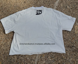 Vintage 100% coton hommes T-Shirt Anti-rides Streetwear ample Boxy Fit col épais séchage rapide 300gsm solide surdimensionné blanc - Product Image 2