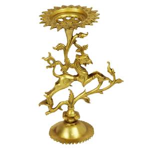 เชิงเทียนโลหะทองเหลืองโบราณสำหรับตกแต่งบ้านสไตล์คริสมาสต์เชิงเทียน - Product Image 1