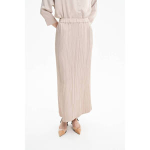 Jupe crayon plissée élégante à taille élastique pour filles - Satin doux avec broderie - Product Image 2