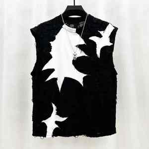 Ropa de verano 2025 para hombre, camiseta informal de retazos sin mangas, camisetas nuevas de Color en contraste, tejido de punto de talla grande - Product Image 3