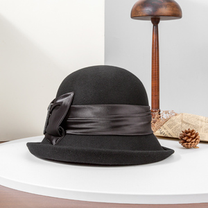 Chapeau seau en laine pour femmes Chapeau cloche vintage Derby Chapeaux d'église pour femmes Fedora des années <span class=keywords><strong>1920</strong></span> - Product Image 1