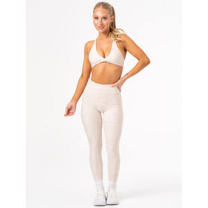 Lo último en mallas fruncidas NKD V de marga de avena, cintura alta con espalda en forma de V y ropa activa, mallas de gimnasio a la moda para mujer - Product Image 3