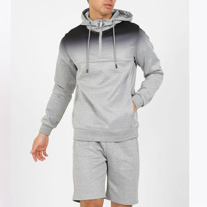 Ensemble de survêtement décontracté à capuche pour homme, 100% coton, uni, écologique, pour l'extérieur, été, grande taille en solde ! - Product Image 1