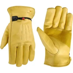Guantes de trabajo de cuero dividido de alto rendimiento con espalda de lona y puño de seguridad de goma, diseñados para trabajadores de la industria - Product Image 6