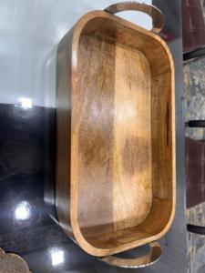 Plateau de service rond en bois d'acacia fait à la main poli Nouveau style Décoration d'intérieur en provenance d'Inde - Product Image 4