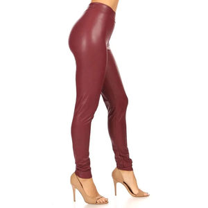 Vente en gros 2025 Pantalon en cuir à jambe large et droite à la mode, pantalon à taille haute pour femmes, pantalon à prix raisonnable avec logo personnalisé OEM - Product Image 2