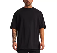 T-shirt blanc 100 % coton pour homme, haute qualité, personnalisable, vierge, uni, col montant épais, coupe oversize et carrée, tissé lourd