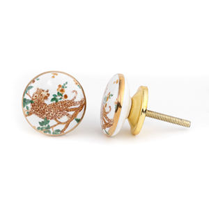 Modern beutiful printed design Ceramic <b>Drawer</b> Knob Brass Fittings Handmade Adjustable Decorative Cabinet Pull Bedroom <b>Bathroom</b> - Product Image 2