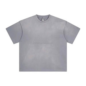 100% Cotton Custom Tshirt logo Streetwear Acid Wash Drop Shoulder Vintage High Quality <b>Blank</b> Men's Heavy <b>Weight</b> Printed T-shirts - Product Image 5