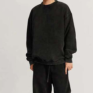 เสื้อฮู้ดดี้ผ้าฝ้าย 100% ทรงหลวม สไตล์สตรีทแวร์ ผ้าหนา ล้างสีแบบแอซิดวอช ผลิตตามสั่ง เสื้อฮู้ดดี้ผู้ชายแบบพื้นฐาน ล้างสีแบบแอซิดวอชเข้ม - Product Image 6