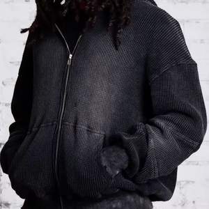 2025 Sun Faded Vintage Design 100% coton 320gsm hommes sweats à capuche zippés personnalisés lavage à l'acide gaufre thermique sweats à capuche en détresse - Product Image 6