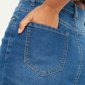 กระโปรงยีนส์มิดิทรงพอดีตัวสำหรับผู้หญิงกระโปรงยีนส์มิดิทรงพอดีตัวทรงปกติพิมพ์โลโก้ออกแบบได้ตามต้องการ - Product Image 4