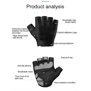 Guantes antideslizantes para gimnasio con logotipo de Empresa de diseño personalizado, guantes de cuero suministrados por la fábrica para entrenamiento, ejercicio y levantamiento de pesas - Product Image 5