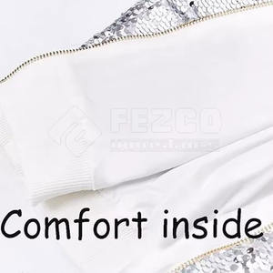 Hommes à la mode hiver strass polaire à capuche coton mélangé Streetwear pull décontracté mode tenue en Stock - Product Image 5