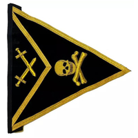 Badge de commandant des Chevaliers Templiers maçonniques à coudre, brodé à la main en tissu chenille, avec LED clignotante, haute qualité, sur mesure, 2025