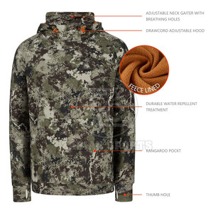 Sudadera interior cálida y duradera para hombre con patrón de camuflaje en negrita costuras fuertes y escote con capucha para invierno - Product Image 3