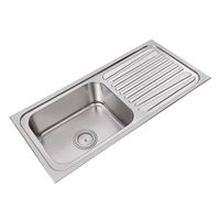 Éviers de cuisine rectangulaires à cuve unique en acier inoxydable 304 épaissi de haute qualité
