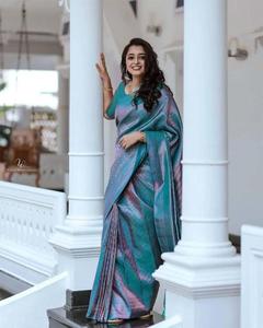 Elegant Soft Lichi Silk <b>Saree</b> with Intricate <b>Golden</b> Zari Design Ideal for Traditional Events, Parties & Gifting Fashionharbour - Product Image 5