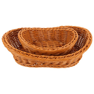 Ensemble de 2 bols de cuisine ronds en rotin de conception moderne Qualité supérieure Vaisselle de grande taille Bol à mélanger léger - Product Image 1