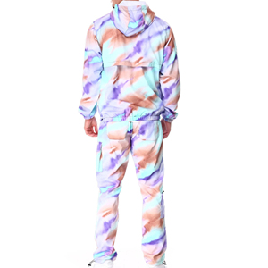 Survêtement coupe-vent deux pièces Tenue de sport avec fermeture éclair complète Tissu doux et confortable avec logo personnalisé d'usine OEM pour vêtements de sport - Product Image 2