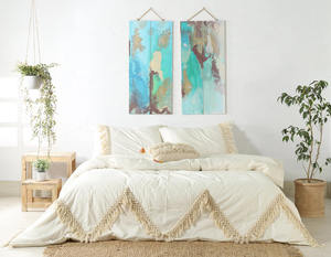 Parures de couette en coton 100% rustique fait main, 3 pièces, pour mariage et hôtel, personnalisables, douces, pour la maison - Product Image 1