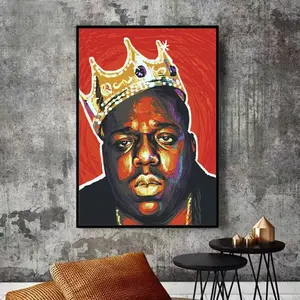 Affiche Art Déco Notorious Big, design moderne, impression décorative sur toile noire pour accrocher - Product Image 3