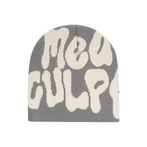 Gorro de punto colorido con patrones de letras personalizados, gorro bordado artístico para gorro de moda callejera - Product Image 6