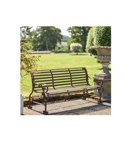 Banc de jardin décoratif vintage en fonte et bois, offrant durabilité, charme et un style nostalgique, idéal pour les parcs et les écoles. - Product Image 1