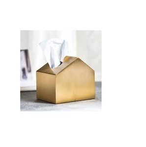 Caja de pañuelos de latón de aspecto moderno, soporte de servilletas de latón con logotipo personalizado, la mejor oferta - Product Image 4