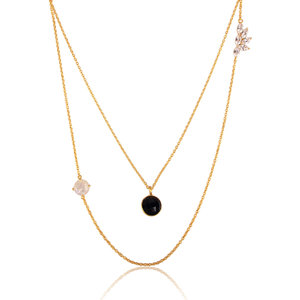 Último diseño hecho a mano 18K chapado en oro natural múltiples piedras preciosas colgante collar Demi joyería fina fabricante - Product Image 3