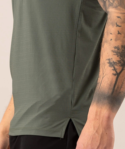 Camiseta sin mangas de gimnasio informal para hombre OEM, camiseta sin mangas de punto transpirable con logotipo frontal para Estilo de vida, entrenamiento, bordado, botón de encaje, impresión Offset - Product Image 4