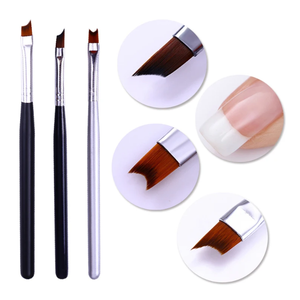 แปรงทาเล็บแบบฝรั่งเศสด้ามสีเงินสีดำทรงพระจันทร์ครึ่งดวงปากกาวาดภาพอะคริลิค - Product Image 1