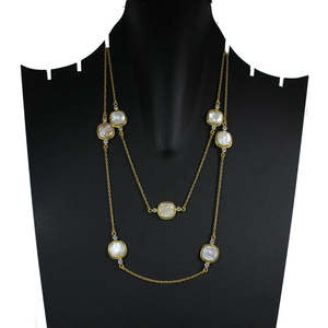 <b>Gold</b> Plated Mother of <b>Pearl</b> <b>Necklace</b> - Product Image 4